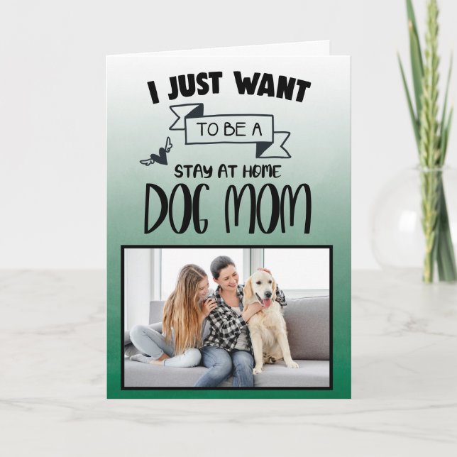 Bleibe bei Zuhause Hund Mama ...Personalisiert Mut Dankeskarte (Vorderseite)