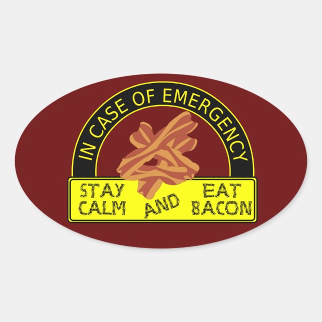 Bleibe Calm, isst Bacon Sticker (Vorderseite)