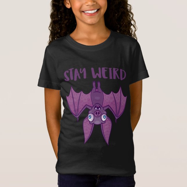 Bleibe Cartoon Bat T-Shirt (Vorderseite)
