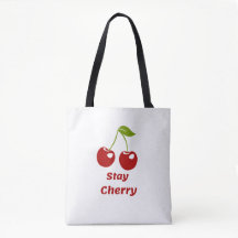 Bleibe Cherry - Weiße Tasche