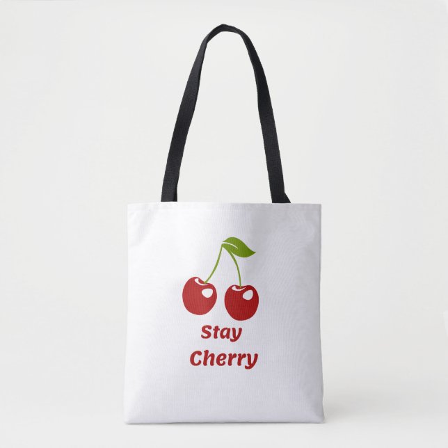 Bleibe Cherry - Weiße Tasche (Vorderseite)