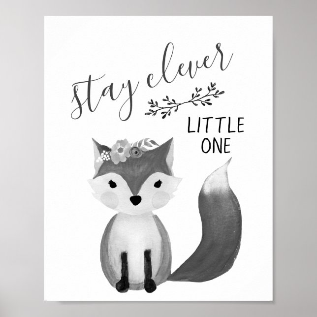 Bleibe Clever Kinderzimmer Wall Art Poster (Vorne)