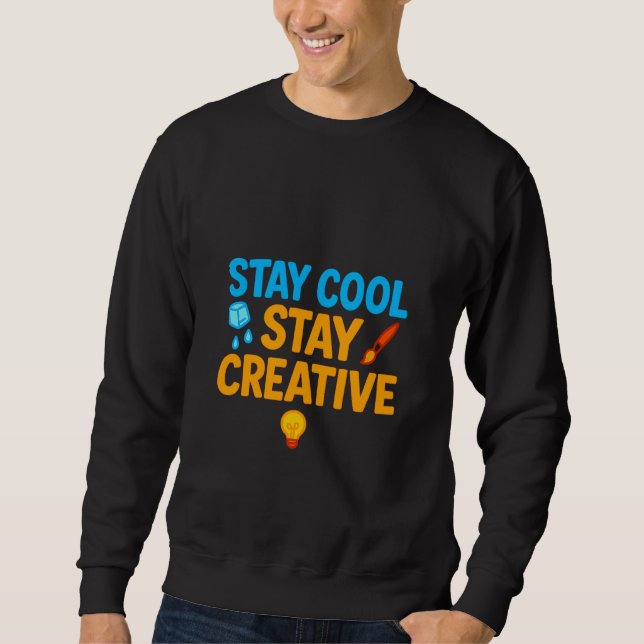 Bleibe Cool Bleibe Creative Men's Hoodie (Vorderseite)