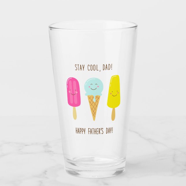 Bleibe Cool, Vater!Herzlichen Glückwunsch zum Vate Glas (Vorderseite)