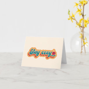 Bleibe Cosy Tasse Coffee oder Hot Cocoa, Retro Sty Karte
