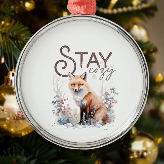 Bleibe Cosy Woodland Fox Weihnachten Ornament Aus Metall (Von Creator hochgeladen)