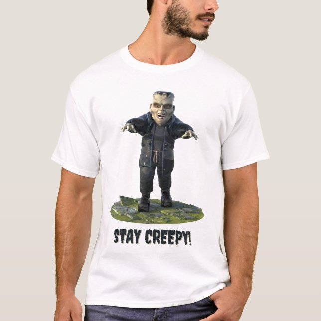 Bleibe Creepy! Frankensteins Monster T-Shirt (Vorderseite)