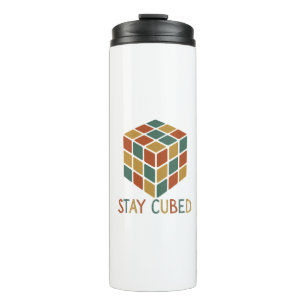 Bleibe Cubed   Puzzle im Stil eines Logic Cube Ret Thermosbecher