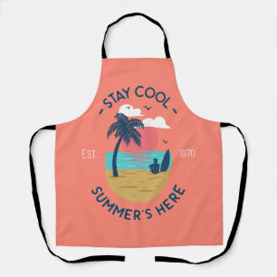 Bleibe den Coolen Sommer hier Beach Sunset Schürze