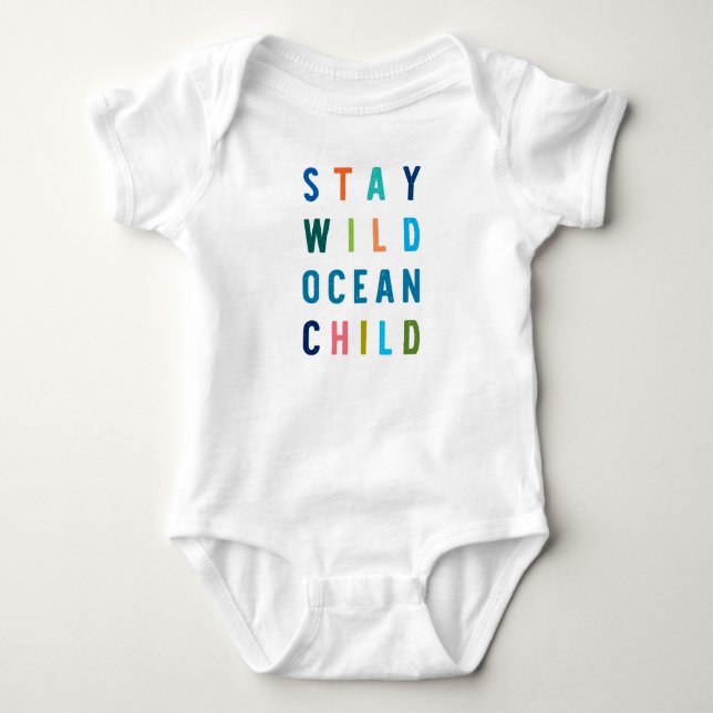 Bleibe des wild lebenden Ozeans Baby Strampler (Vorderseite)