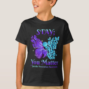 Bleibe dir Butterfly Semicolon Suicide Bewusstsein T-Shirt