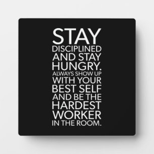 Bleibe diszipliniert und hungrig - Gym, Hustle, Er Fotoplatte