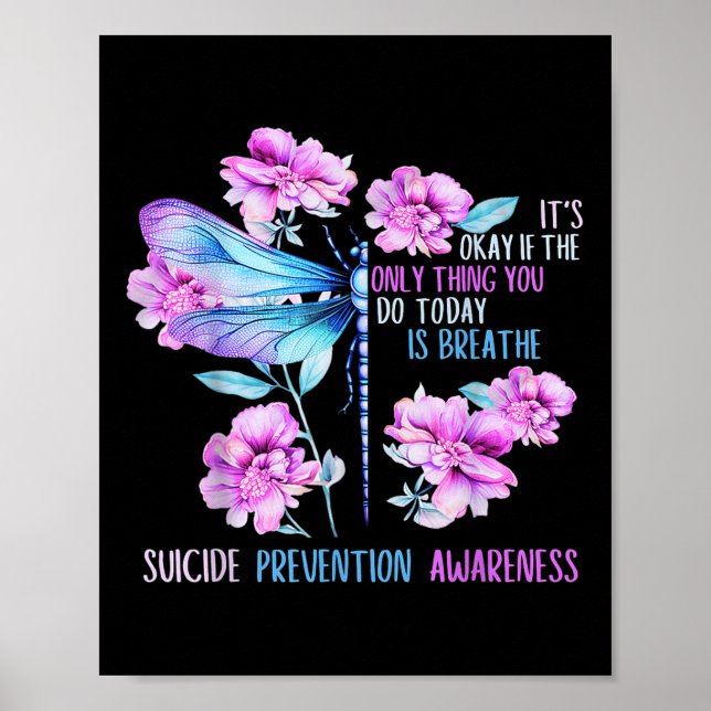 Bleibe Dragonfly Semicolon Suicide Prevention Awar Poster (Vorne)