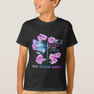 Bleibe Dragonfly Semicolon Suicide Prevention Awar T-Shirt
