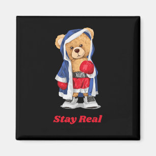 Bleibe einer echten Coolen Boxbären-Illustration Magnet