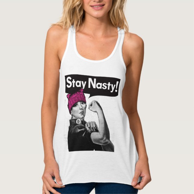 Bleibe Ekliges Pussyhat Protest Shirt (Vorderseite)
