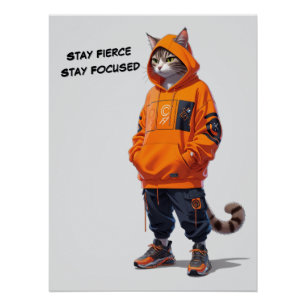 Bleibe Fierce, Bleibe fokussiert - Anpassbares Pos Poster