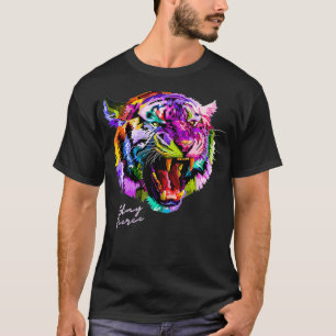 Bleibe Fierce Colorful Angry Tiger Premium T-Shirt