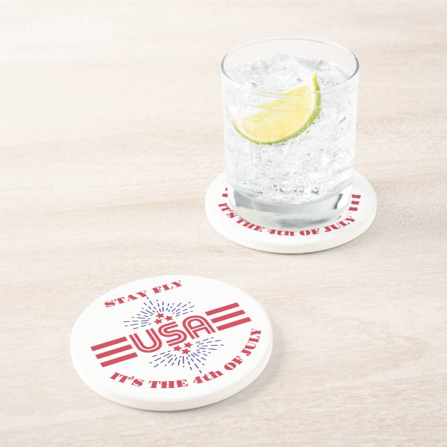 Bleibe fliegen, es ist der 4. Juli Getränkeuntersetzer (Seite)