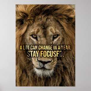 Bleibe Focused, Lion, die Entschließung des neuen Poster