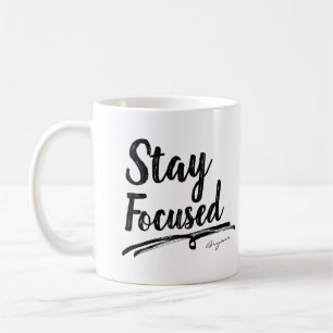 BLEIBE FOCUSUSWORD Office Typografy Personalisiert Tasse