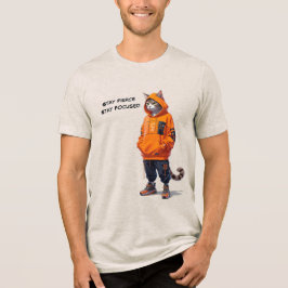 Bleibe, fokussiert Bleibe - Anpassbar Tri-Blend Shirt