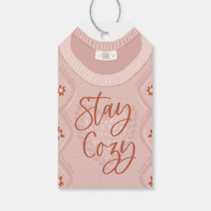 Bleibe Gemütliche Pink Winter Sweater Monogram Fam Geschenkanhänger