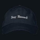 "Bleibe gesegnet!" Navy Cap - Personalisierter Hut<br><div class="desc">Diese Baumwollkappe mit der aufziehenden Nachricht "Bleibe gesegnet!" bestickt mit Sorgfalt für eine Touch von Positivität. Das verstellbare Gurtband sorgt für eine komfortable Einheitsform, die für jeden Träger vielseitig einsetzbar ist. Diese aus robuster Baumwolle gefertigte Kappe ist perfekt für die Verbreitung guter Schwingungen geeignet und ist ein nachdenkliches Geschenk für...</div>