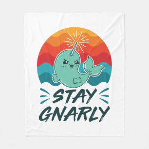 Bleibe Gnarly Niedlich Narwhal Narwhals Lover Fleecedecke