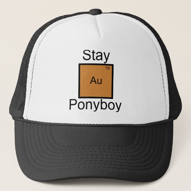 Bleibe Gold Ponyboy Element Puff Truckerkappe (Vorderseite)
