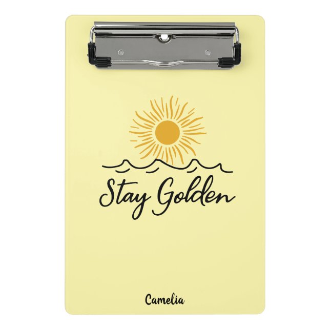 Bleibe Golden Mini Clipboard - Organisiert auf der Mini Klemmbrett (Vorderseite)