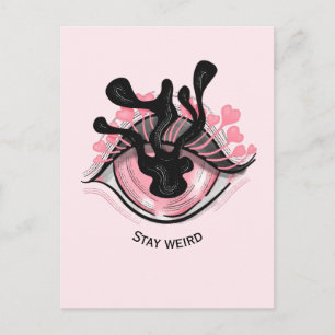 Bleibe Goth Pink Eye Creepy Horror Hexe Postkarte