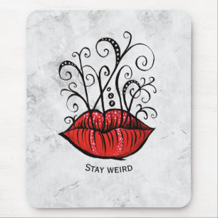 Bleibe Gothic Lips Tattoo Oddity Mousepad