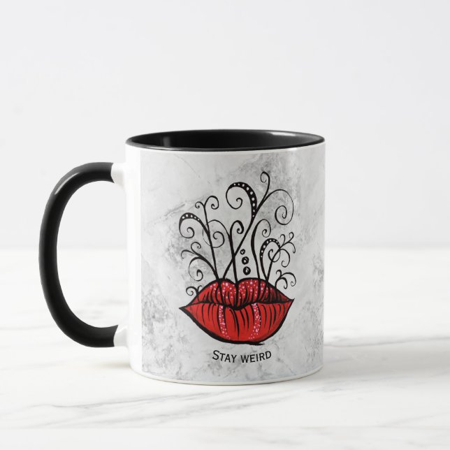 Bleibe Gothic Lips Tattoo Oddity Tasse (Links)