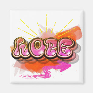 Bleibe Graffiti HOPE Graphic Magnet