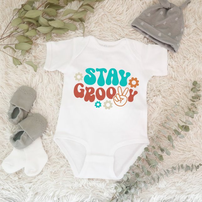 Bleibe Groovy Baby Romper Baby Strampler (Stay Groovy Baby)