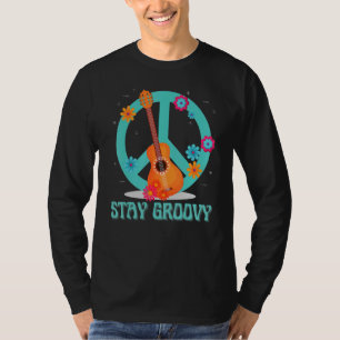 Bleibe Groovy Hippie Retro Style Peace Sign 60er 7 T-Shirt