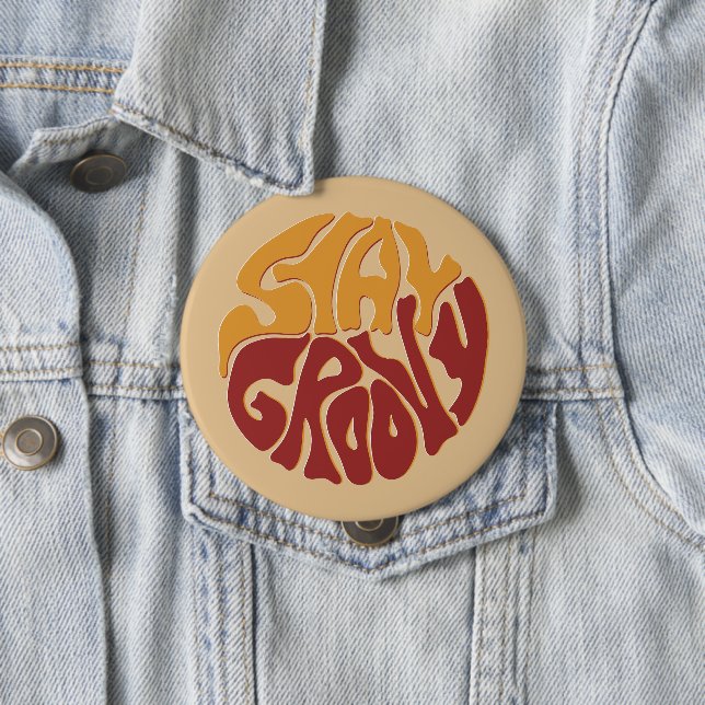 Bleibe Groovy mit einem Splash aus Rot und Gelb Button (Beispiel)