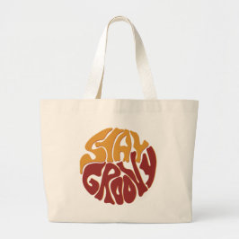 Bleibe Groovy mit einem Splash aus Rot und Gelb Jumbo Stoffbeutel