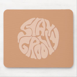 Bleibe Groovy Retro Beige Mousepad