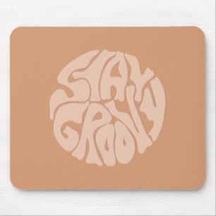 Bleibe Groovy Retro Beige Mousepad