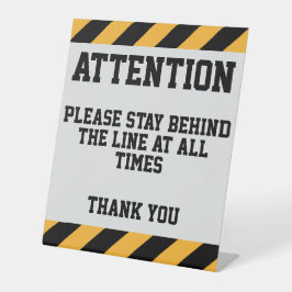 Bleibe hinter dem Line Pedestal-Zeichen Sockelschild