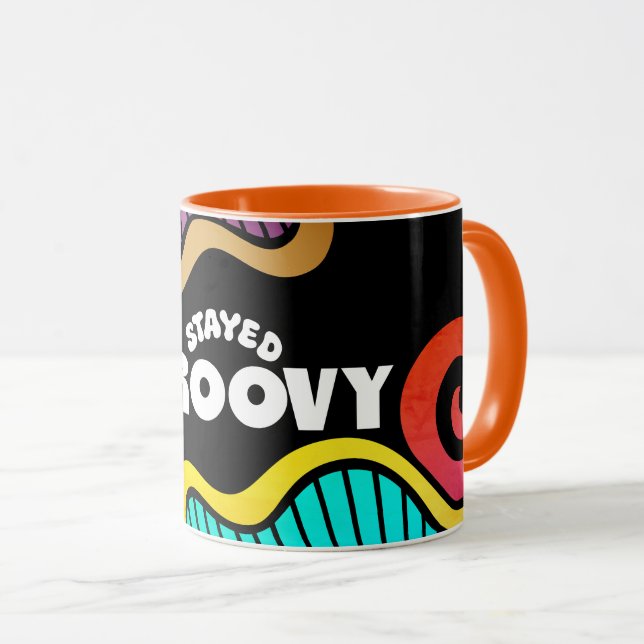 Bleibe Hippie-60er-Design Doodle Tasse (VorderseiteRechts)