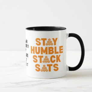 BLEIBE HUMBLE STACK SATS Custom Bitcoin Investor Tasse
