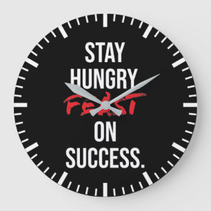 Bleibe Hunger, Fest auf Erfolg - Gym und Hustle Große Wanduhr