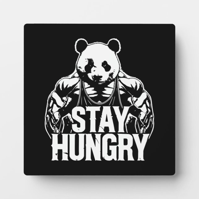 Bleibe Hunger, Gym Panda, Bodybuilding Motivierend Fotoplatte (Vorderseite)