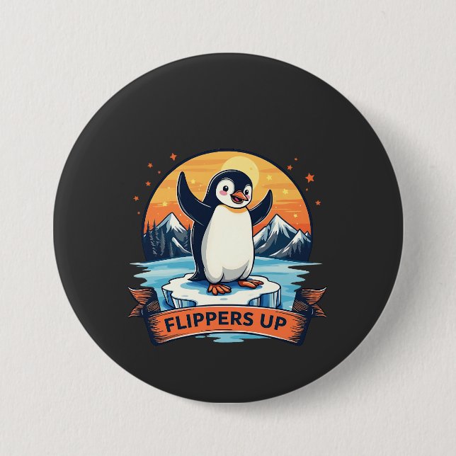 Bleibe ich bei Pinguinen gegen Trump Button (Vorderseite)