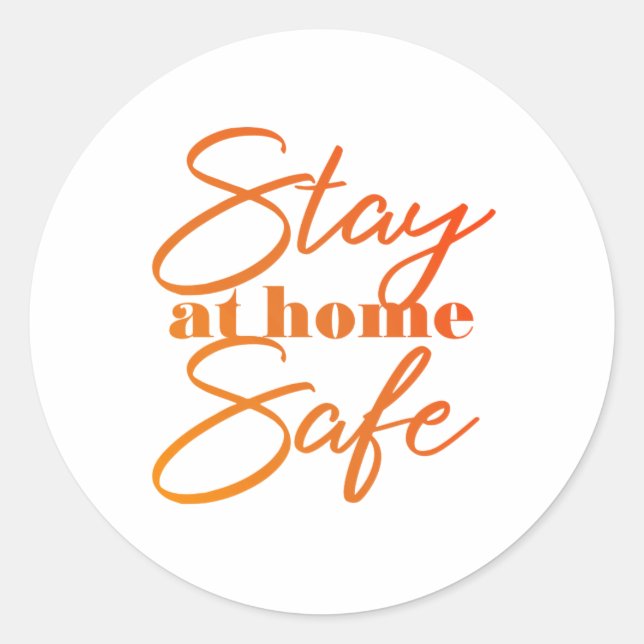 Bleibe im Zuhause Safe Runder Aufkleber (Vorderseite)