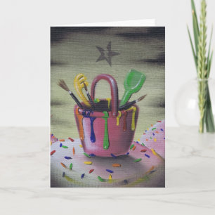 bleibe in der Sandkasten-Grußkarte Karte