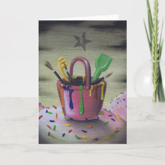 bleibe in der Sandkasten-Grußkarte Karte